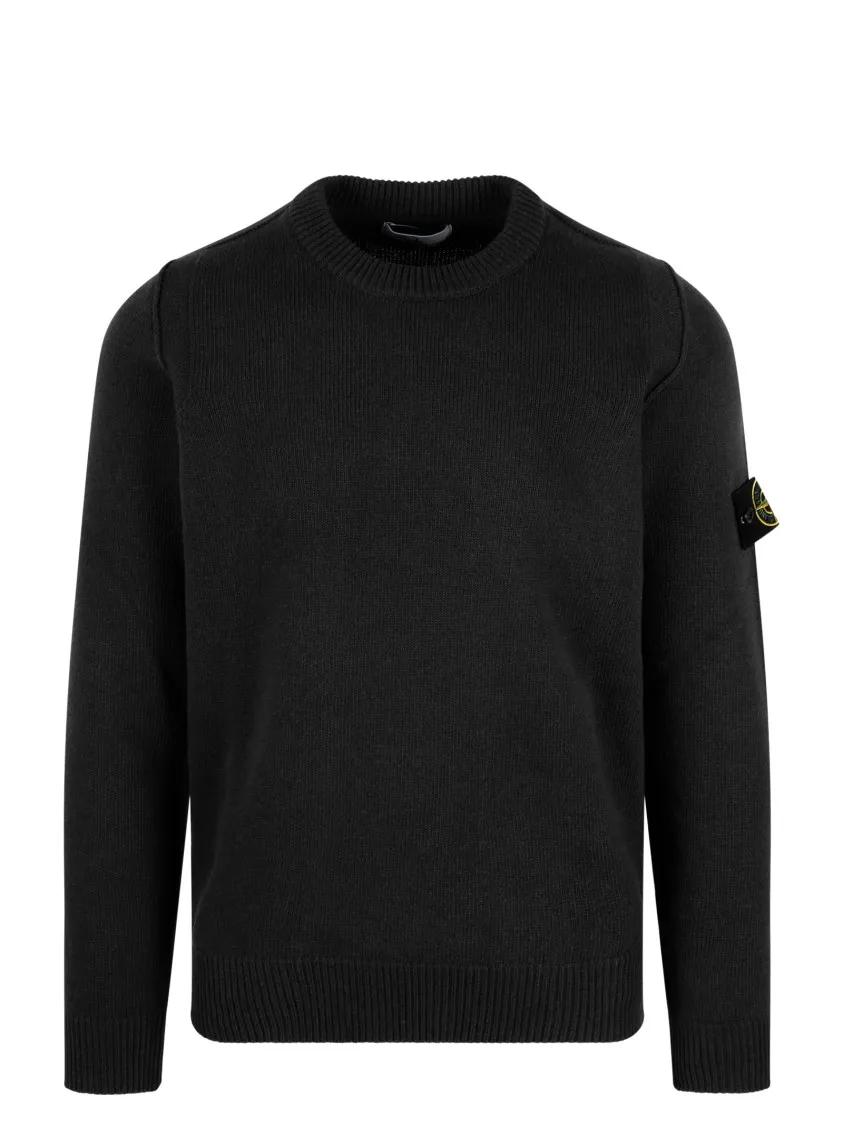 Stone Island - Lambswool Crewneck Sweater - Größe M - schwarz