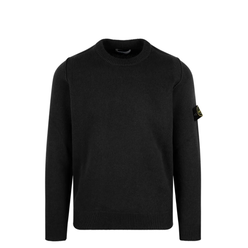 Stone Island Lambswool Crewneck Sweater Black Trui