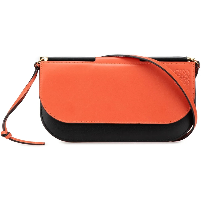 Loewe Schultertasche Bicolor Leather Gate Pochette Crossbody orange