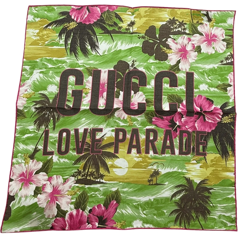 Gucci Wollschal Gucci Love Parade Tuch Grun / neuwertig grün