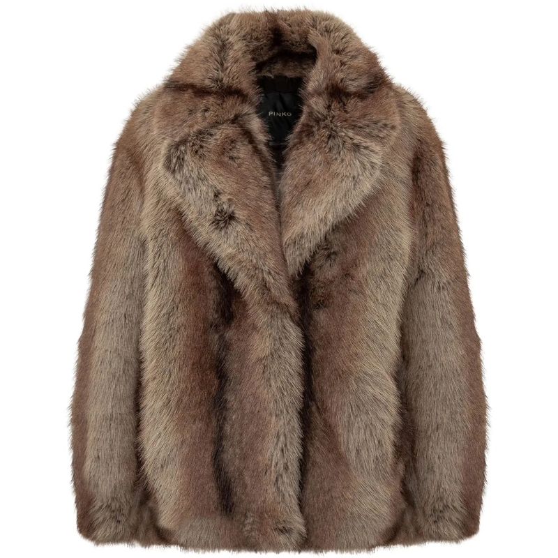 Pinko Übergangsjacke Caban Caladenia con Revers Ampi taupe