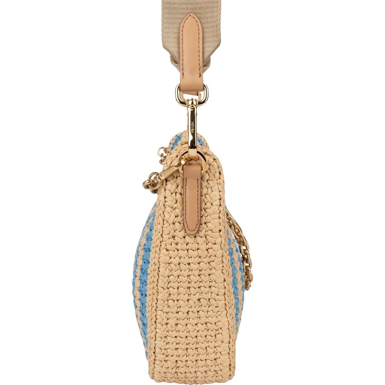 Thumbnail - Prada Crossbody Bags - Prada Tricolor Raffia Re-Editon Crossbody bag - Gr. unisize - in Beige - für Damen