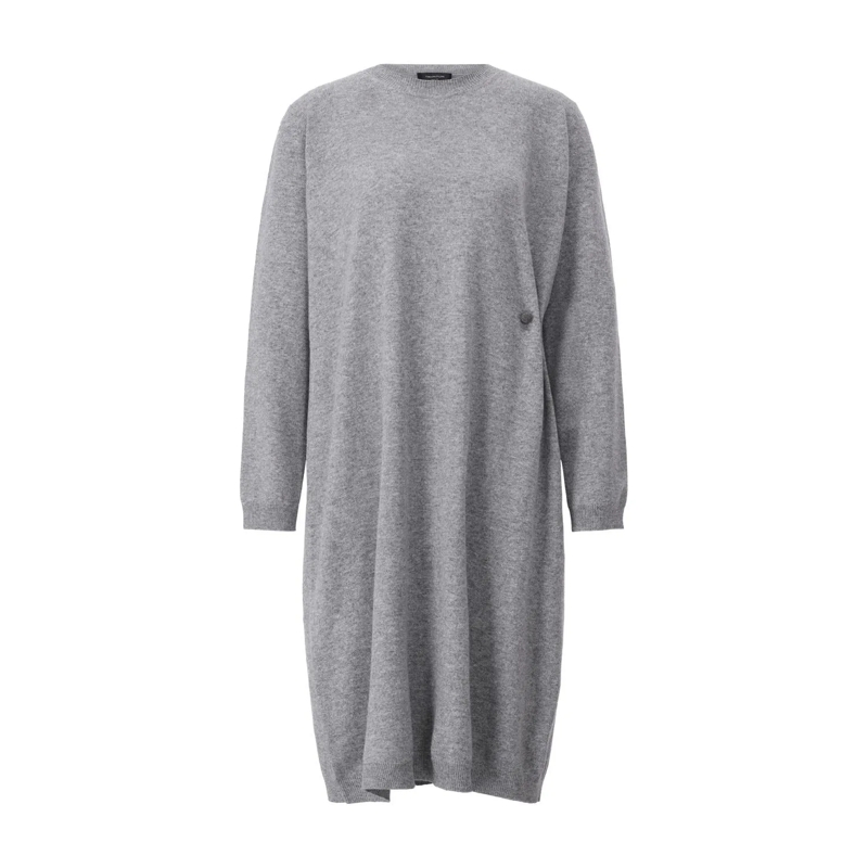 Fabiana Filippi Robe longue Strickkleid mit Schmuckdetail Grau