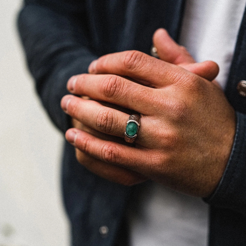 Haze & Glory Siegelring Ring Siegelring Liberty - Afrikanischer Türkis 925 silber(Image 6)