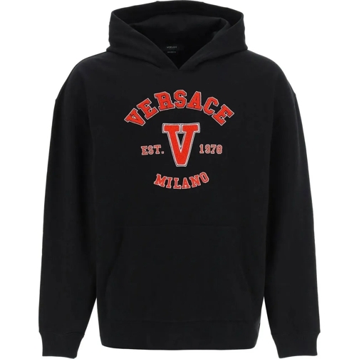 Versace  Versace Hooded Cotton Logo Sweatshirt schwarz