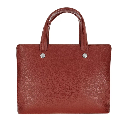 Longchamp Le Foulonné Handle Bag Leather Chestnut Briefcase