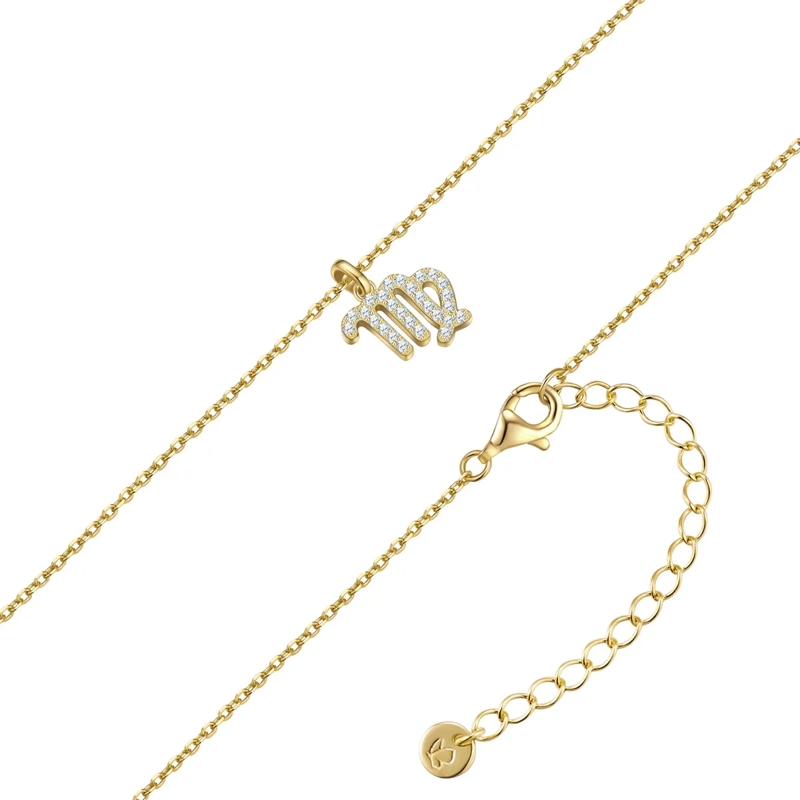 Glanzstücke München Mittellange Halskette Sterling Silber Halskette Zirkonia Sternzeichen Ju gold(Image 2)