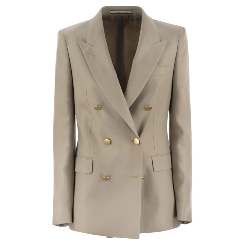 Tagliatore Blazer Paris - Linen Double-Breasted Blazer Neutrals