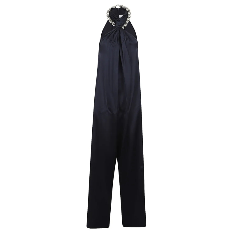 Stella McCartney Jumpsuit Flowing Wide-Leg Jumpsuit With Halter Neckline Black