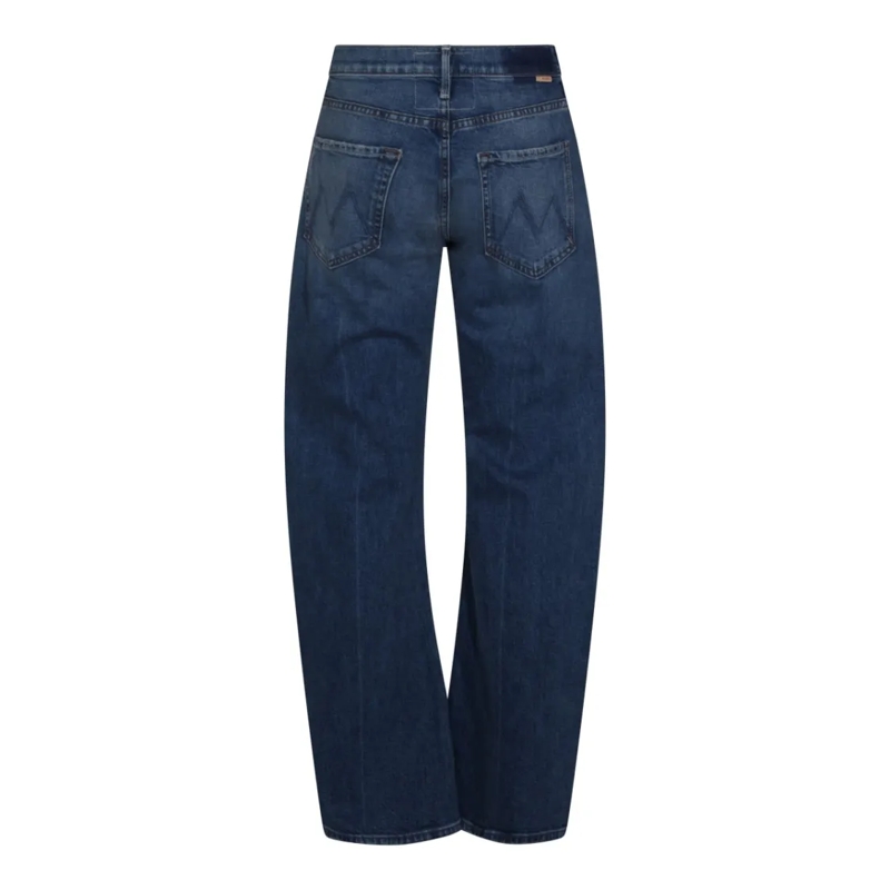 Mother Jeans Straight-Leg Blue Jeans Black