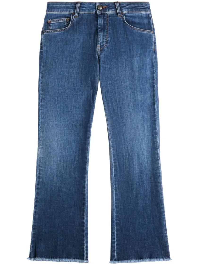 Thumbnail - Fay - Sky Blue Flared Jeans With Concealed Fly And Appli - Größe 30 - blau