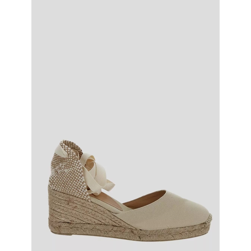 Castaner Sandales Closed Toe Espadrilles With Woven Jute Wedge Heel Neutrals