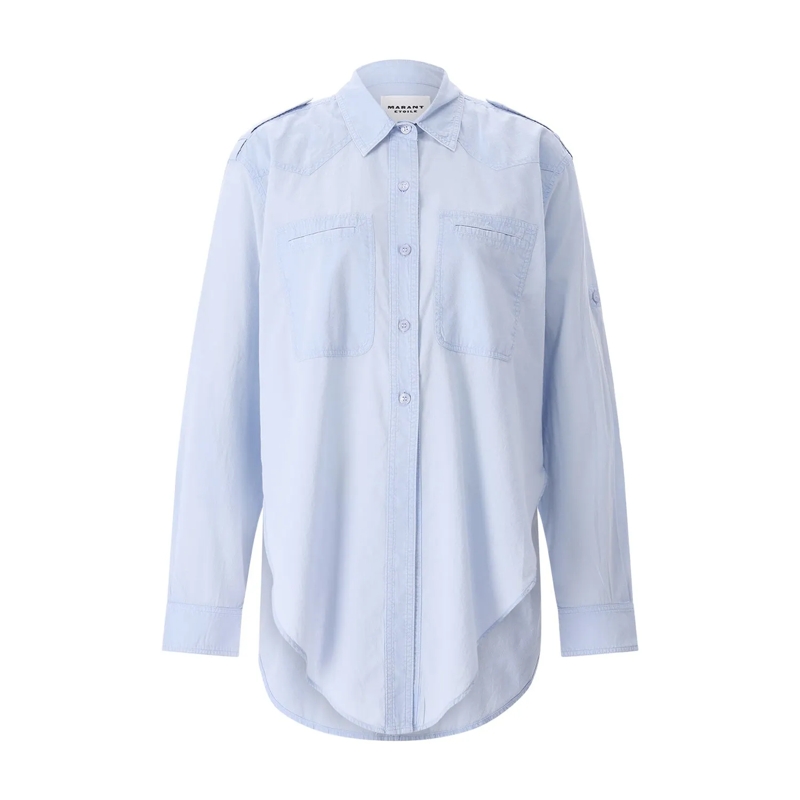 Isabel Marant Blouse Hemdbluse aus Baumwolle blau