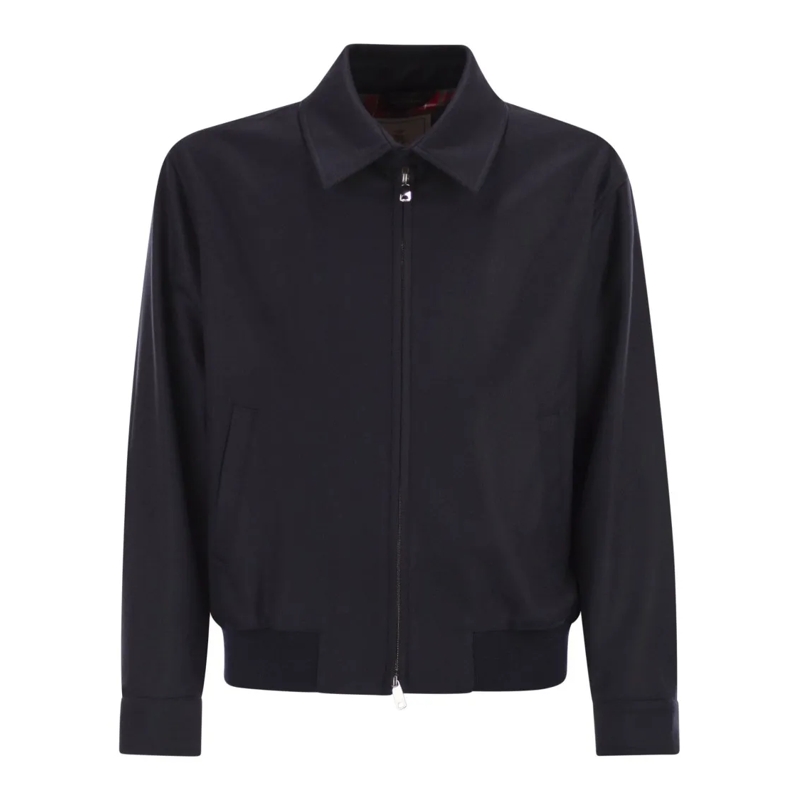 Baracuta Bomberjacke G18 Melton - Wool And Cashmere Bomber Jacket Blue