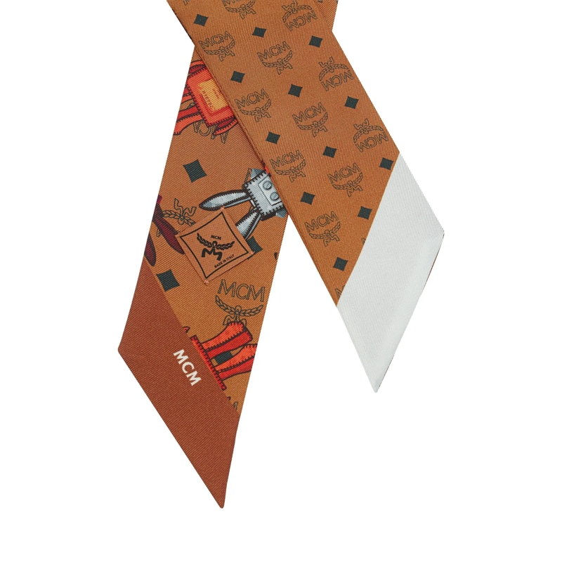 MCM Foulard Mcm Col Silk Petite Scarf 120*5 Co Cognac(Image 5)