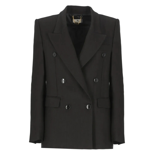 Elisabetta Franchi Blazer Black Linen Blend Blazer Black