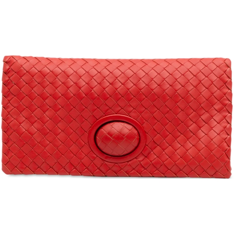 Bottega Veneta Clutch Nappa Intrecciato Turn Lock Clutch rot
