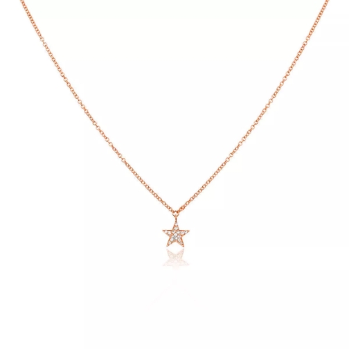 Leaf Necklace Star Diamonds Roségold Medium Halsketting