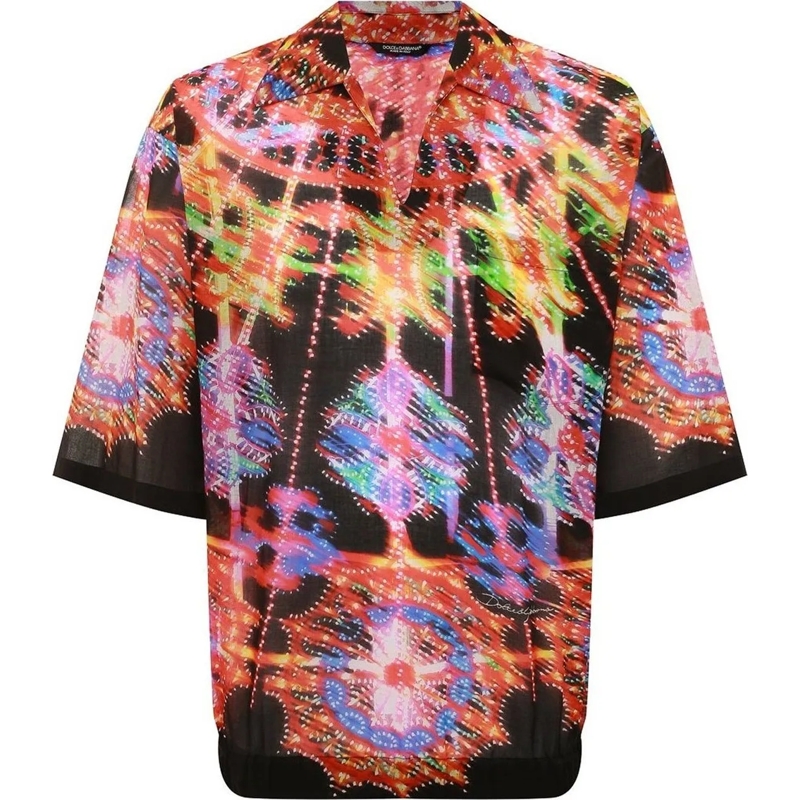 Dolce&Gabbana Legeres Oberteil Dolce & Gabbana Printed Shirt schwarz