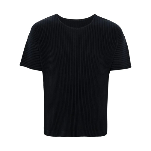 Issey Miyake T-Shirts Cotton T-Shirt Blue