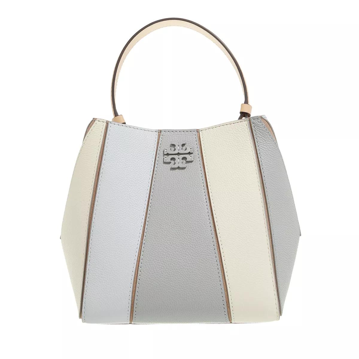 Tory Burch Beuteltasche - McGraw Color-block Small Bucket Bag - Gr. unisize - in Creme - für Damen