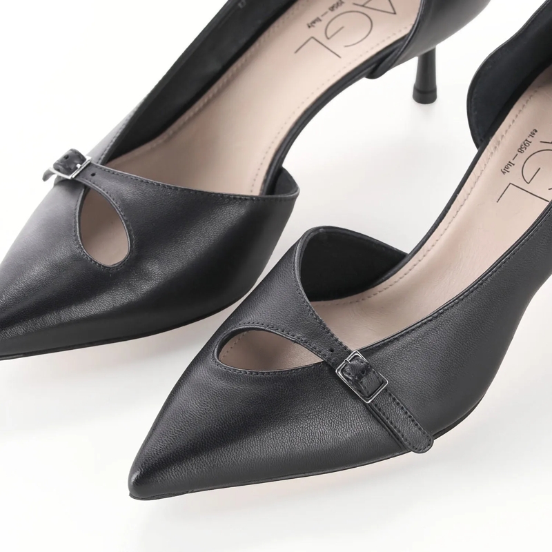 Agl Chaussures à lacets Pumps aus Leder schwarz(Image 3)