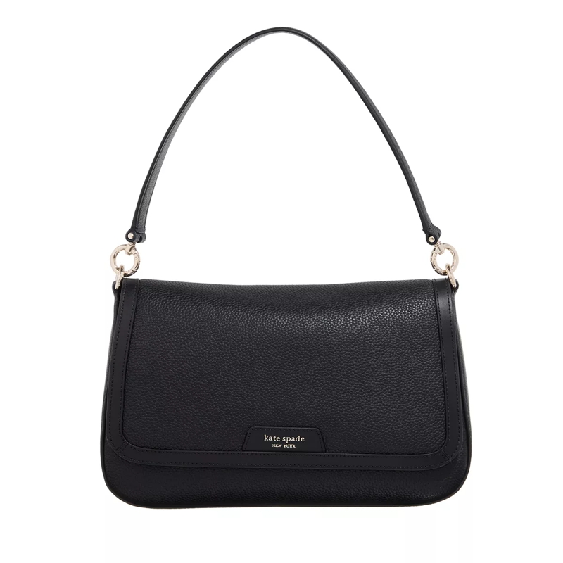 Kate Spade New York Crossbody Bag Hudson Pebbled Leather Flap Shoulder Bag Black