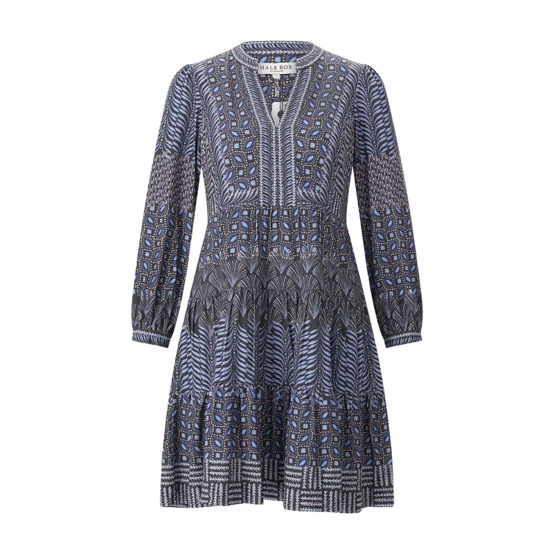 Hale Bob Mini-robe Minikleid mit V-Ausschnitt blau