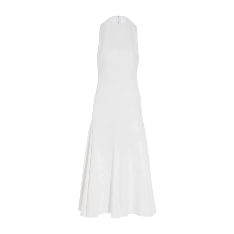Jacquemus  Strapless Maxi Dress With Crew Neck Design White