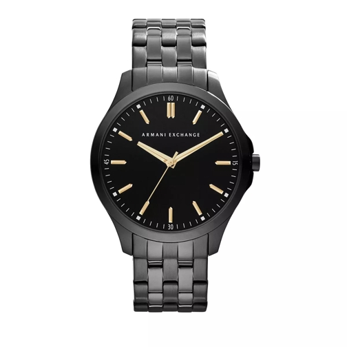 Armani Exchange Three-Hand Stainless Steel Watch Black Montre habillée