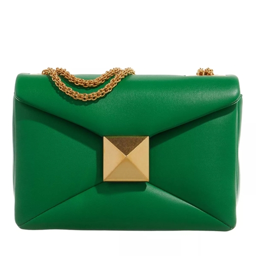 Valentino Garavani Small One Stud Nappa Handbag With Chain Gea Green Crossbody Bag