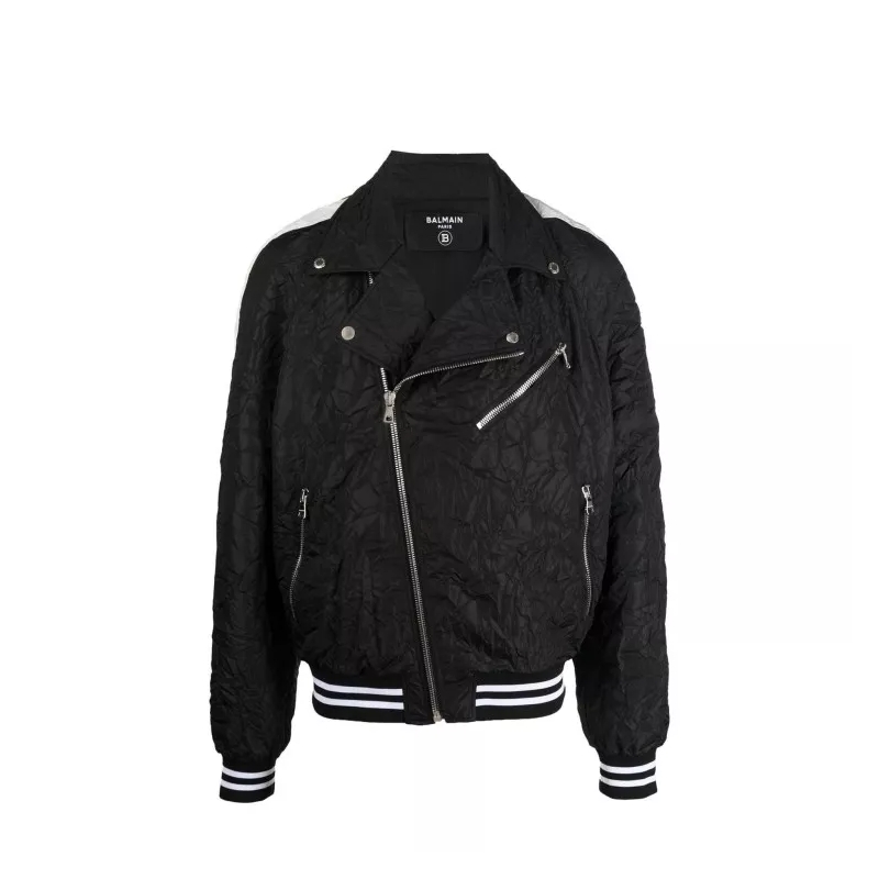 Balmain Blouson aviateur Casual Bomber Jacket Black