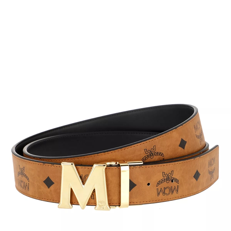 MCM Taillengürtel Flat M 24K Shgold 3.8 130 (Pu) C  Cognac