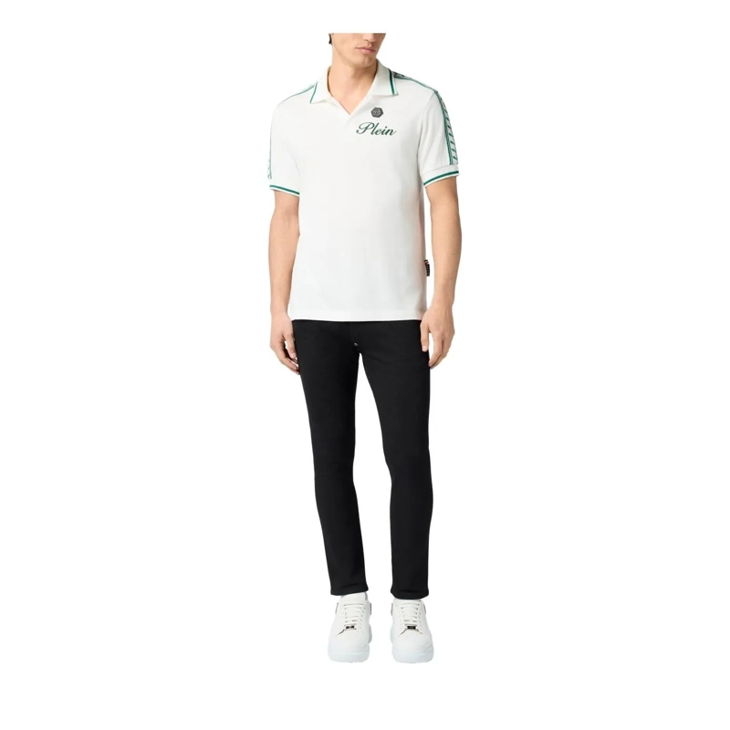 Philipp Plein Poloshirt Piquet Polo T-Shirt Plein Tennis weiss(Image 2)