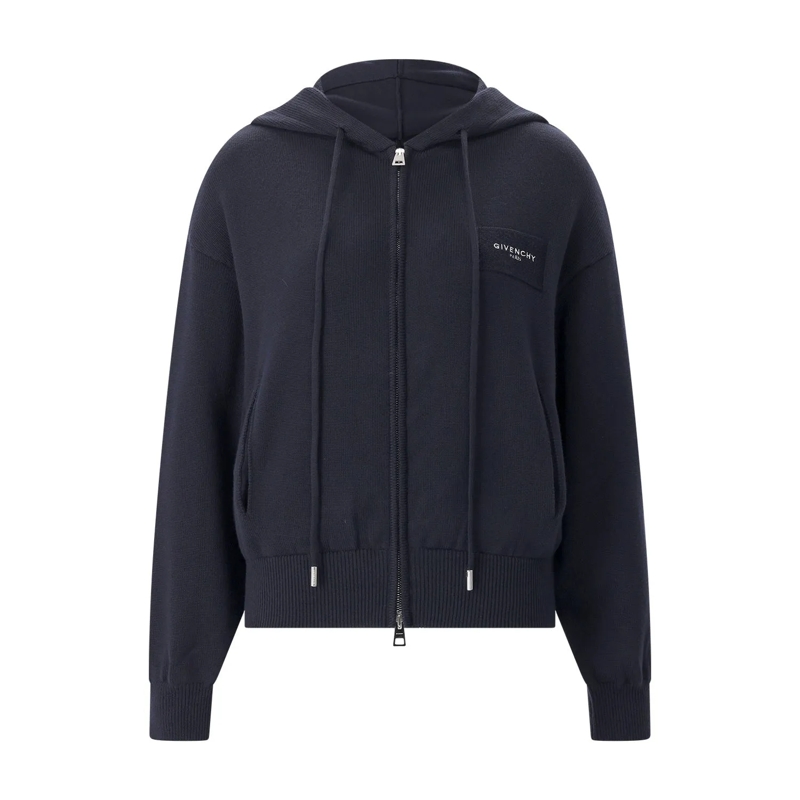 Givenchy Pullover Strickjacke aus Woll-Mix dunkelblau
