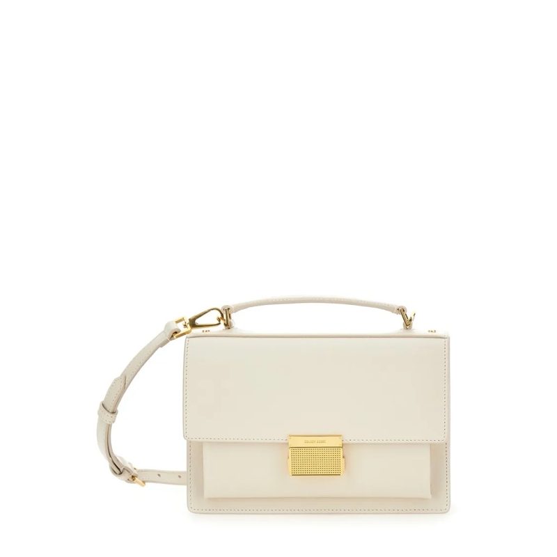 Golden Goose Crossbody Bag Venezia' White Handbag With Lettering Logo Neutrals