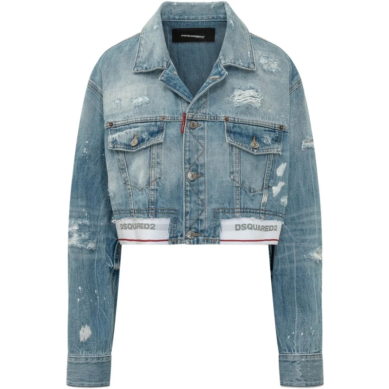 Dsquared2 Veste en jean Giacca Denim Corta con Tasche e Bottoni blau