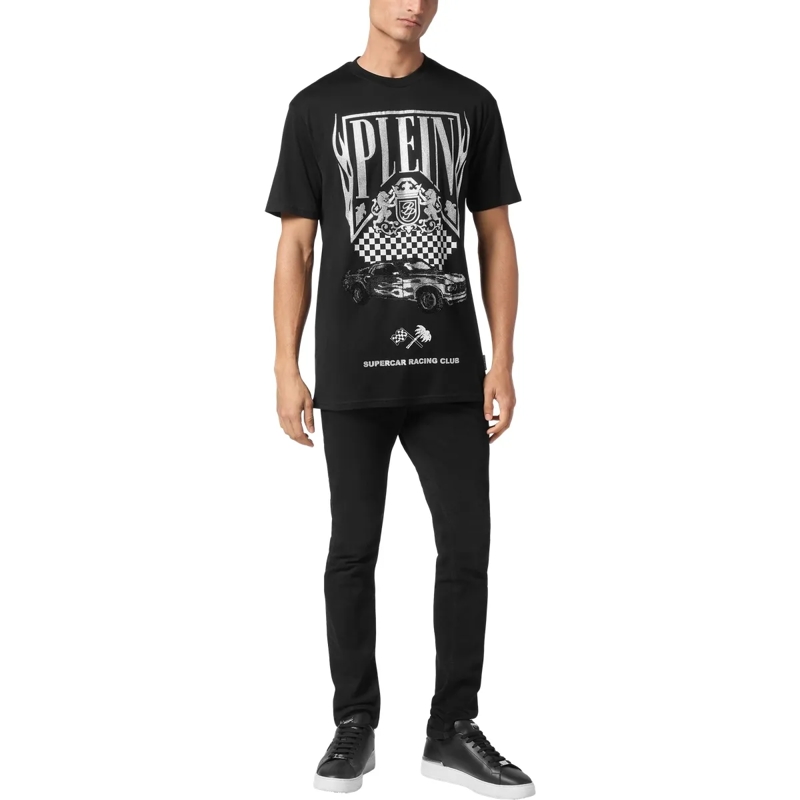 Philipp Plein T-Shirt T-Shirt Racing Mit Schmucksteinen schwarz(Image 4)
