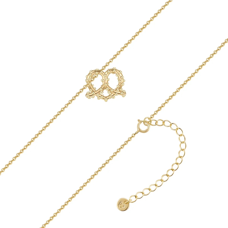 Glanzstücke München Mittellange Halskette Sterling Silber Halskette Herz-Breze gold(Image 6)