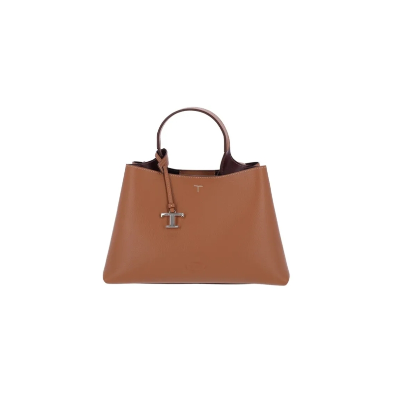 Tod's Sac à bandoulière Small Handbag In Brown Hammered Calfskin Neutrals