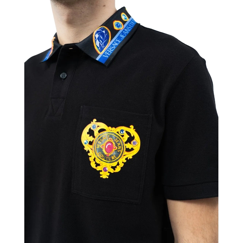 Versace Jeans Couture Polo Versace Couture Heren Polo Zwart - schwarz(Image 5)