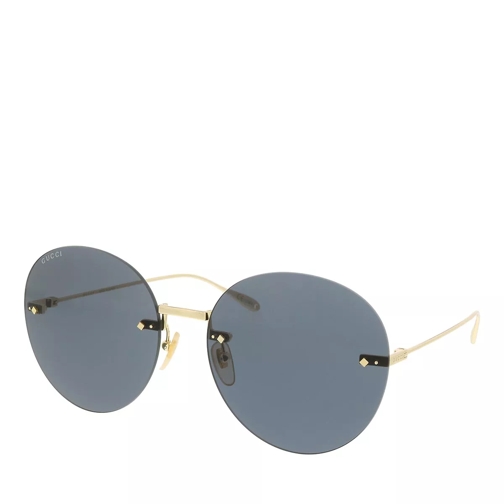 Gucci GG1149S-002 60 Woman Metal Gold-Grey Sunglasses