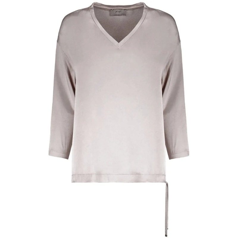 Herno T-Shirt Herno long-sleeve V-neck top grau