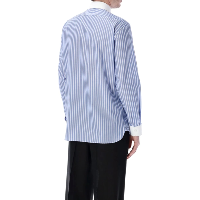 Tom Ford  Shirt Striped Contrast Collar Blu hellblau(Image 2)