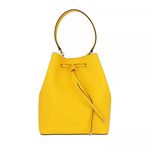 Lauren Ralph Lauren Debby Medium Drawstring Bag Racing Yellow/Lauren Tan Bucket Bag