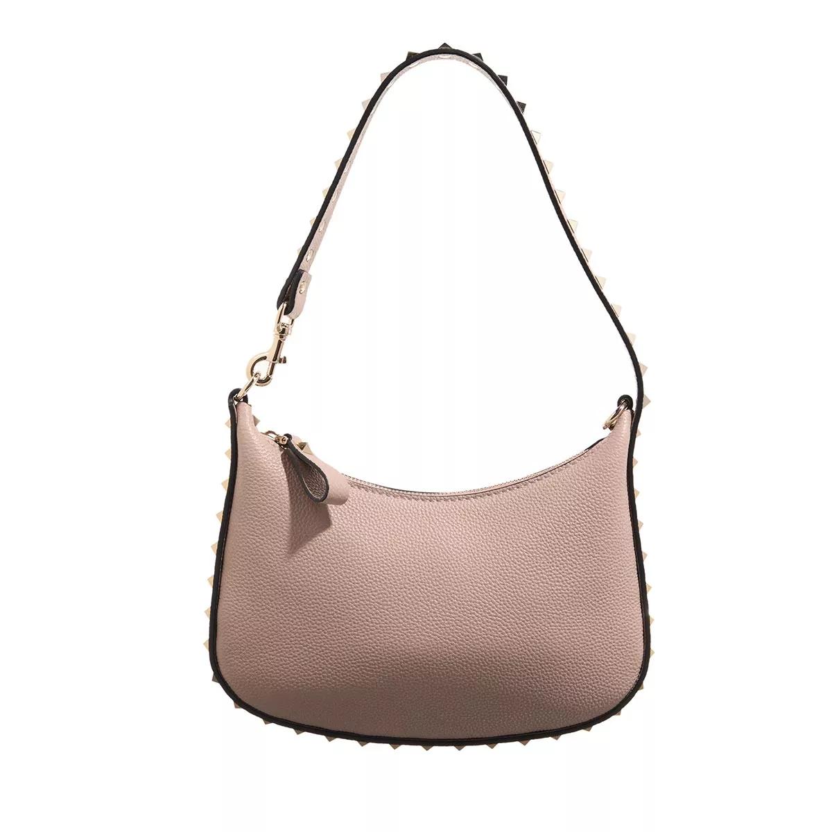 Valentino Garavani Hobo Bag - Mini Hobo Rockstud - Gr. unisize - in Taupe - für Damen