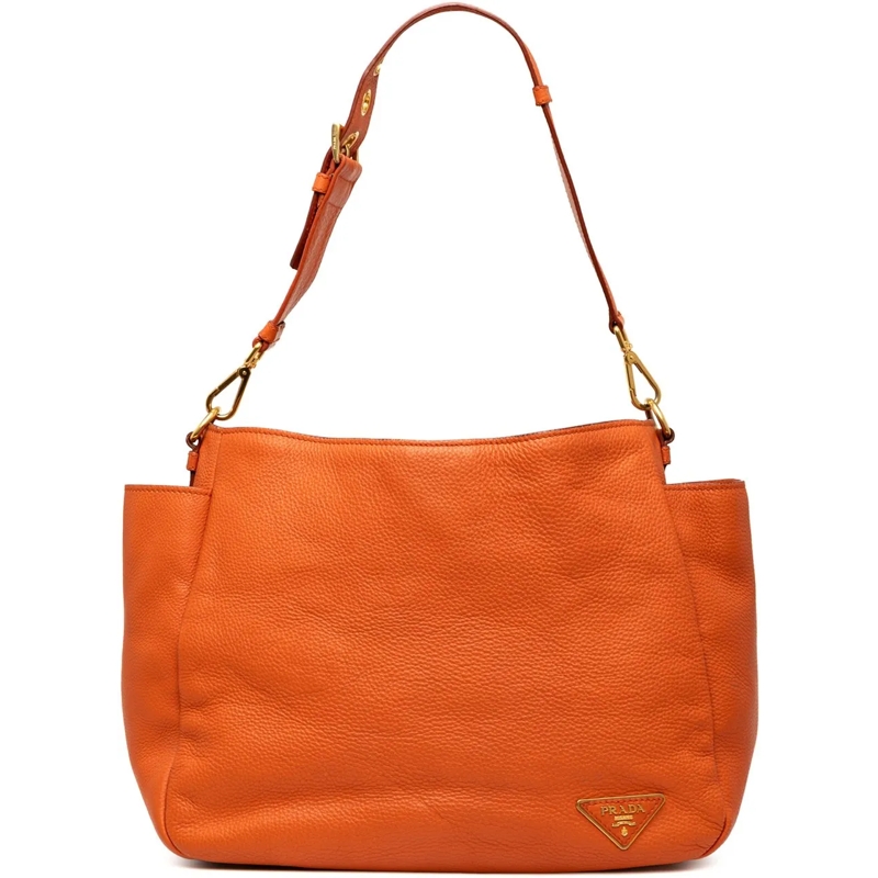 Prada Sac à bandoulière Vitello Daino Side Pocket Shoulder Bag orange