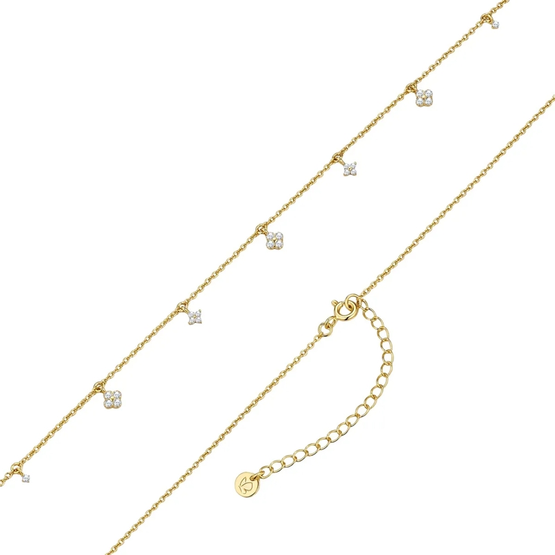 Glanzstücke München Mittellange Halskette Sterling Silber Halskette Zirkonia gold(Image 5)