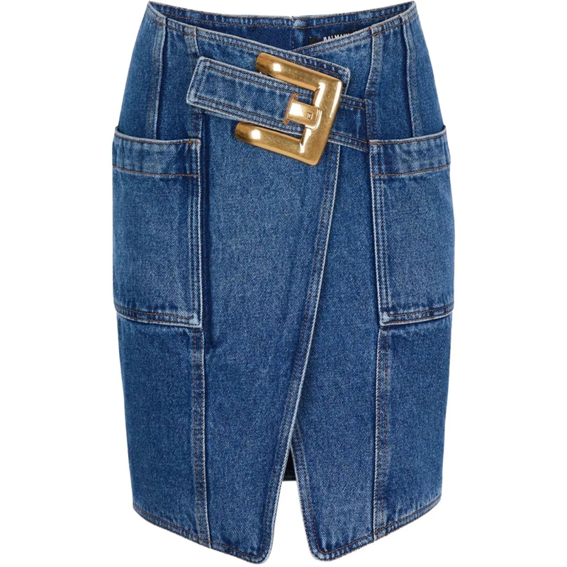 Balmain Midirock Skirts Denim blau
