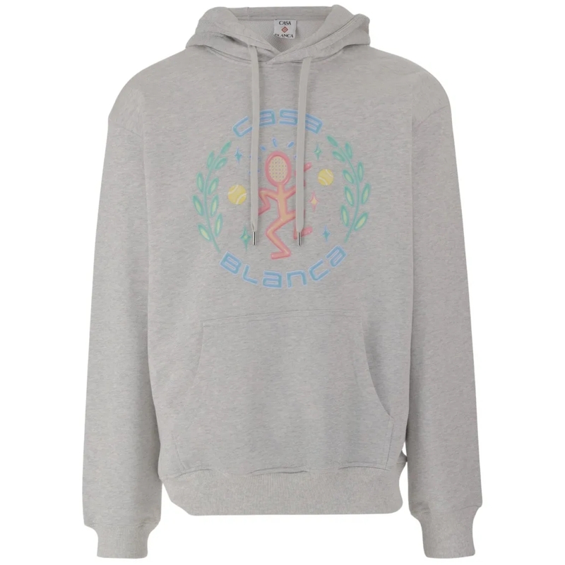 Casablanca  Logo-Embellished Cotton Sweatshirt With Adjustable Grey